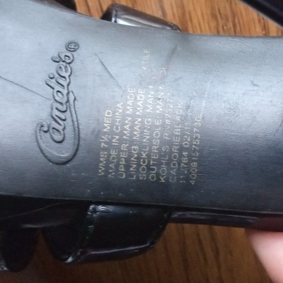 CANDIES BLACK OPEN TOE ZIP BACK STILETTOS 7.5 BLACK - Picture 5 of 7